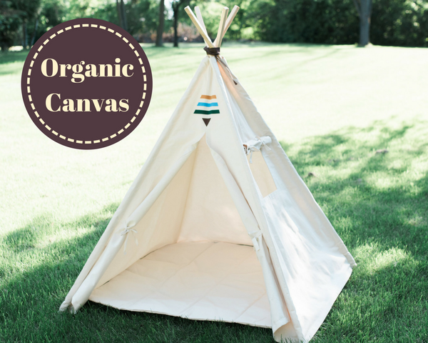 Organic Canvas Kids Tent Tribal Boho Teepee Childrens Tepee