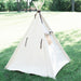 Kids Canvas Teepee Play Tent with Roll Up Door and Window, Fully Assembled