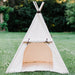 Kids Canvas Teepee Play Tent with Roll Up Door and Window, Fully Assembled