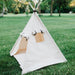 Kids Canvas Teepee Play Tent with Roll Up Door and Window, Fully Assembled