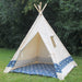 Choose The Stripe Canvas Kids Teepee with Window, Five Sizes, Play Tent Playhouse, Can Include Mat