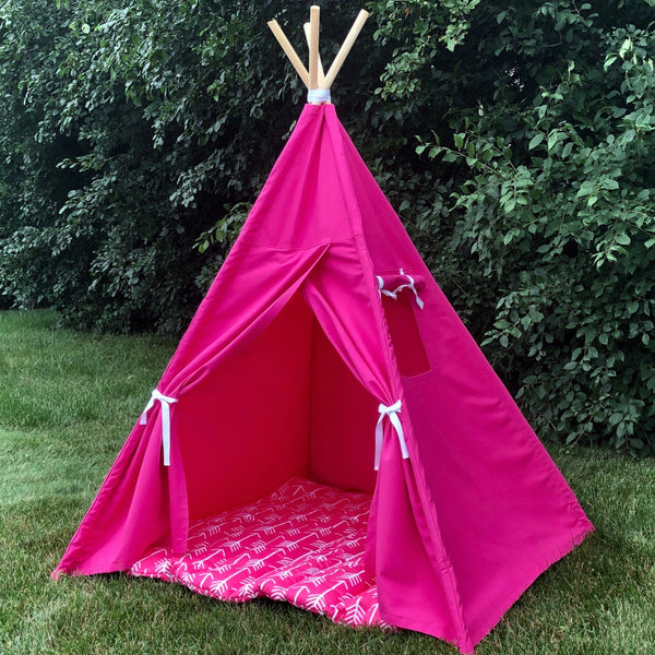 Canvas Kids Teepee Tent 13 COLORS, 5 Sizes, Includes Window, Ships FULLY ASSEMBLED