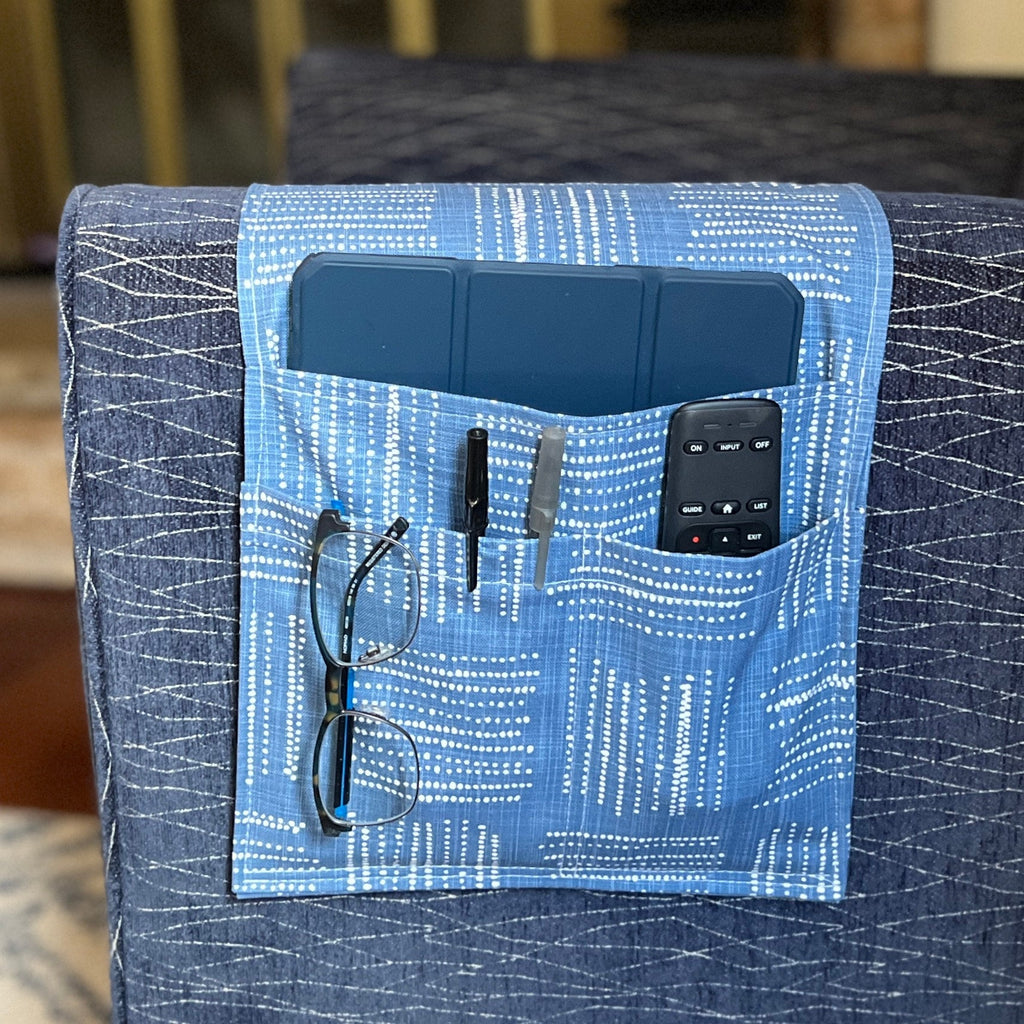 3 Pocket Remote Caddy for Armrest, Chair Caddy, hold your glasses, cell phone, couch caddy, living room organizer