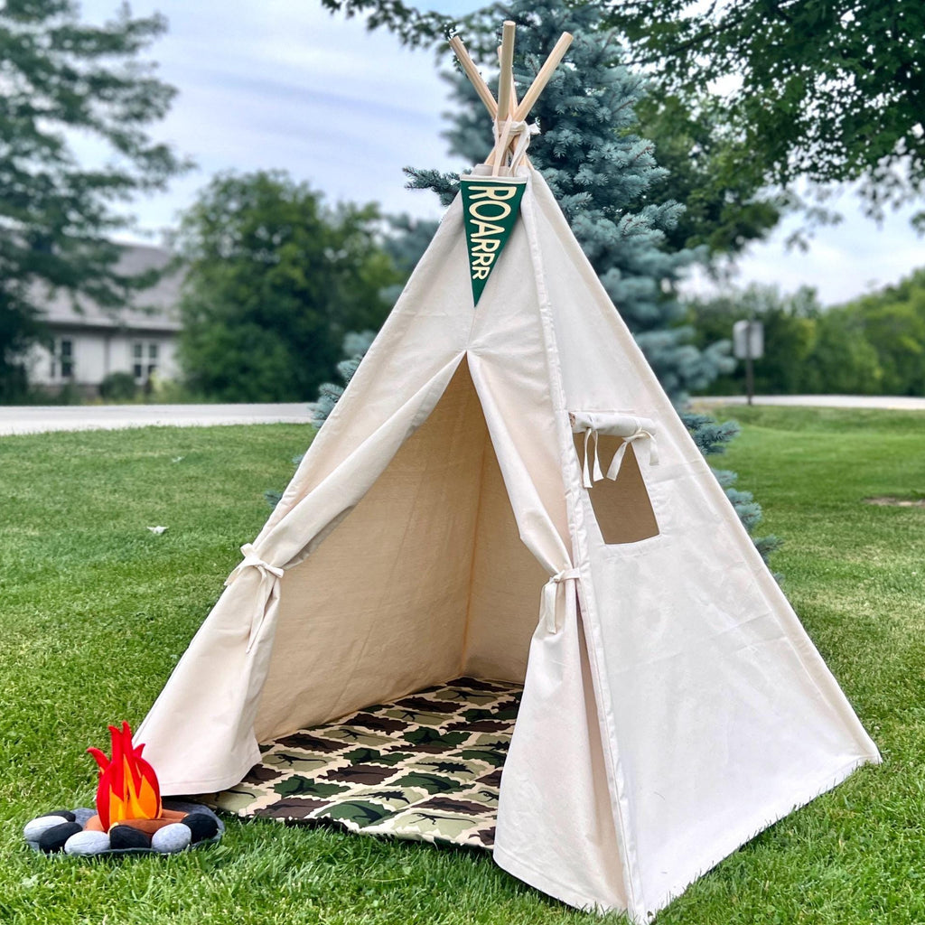 Kids Canvas Teepee Tent, Dinosaur Teepee