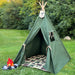 Dark Green Teepee Tent, Dinosaur Teepee