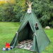 Dark Green Teepee Tent, Dinosaur Teepee