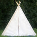 Canvas Teepee, Five Sizes That Can Include Window, Kids Play Tent, Teepee, Tie Open, Tie Closed, Poles Included